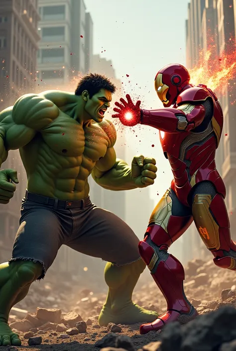 Hulk versus iron Man fighting scene hulk iron Man ko mukka maarta hua iron Man hulk ko mukka maarta hua donon ke hath aapas mein takrate hue aur khoon nikalta hua