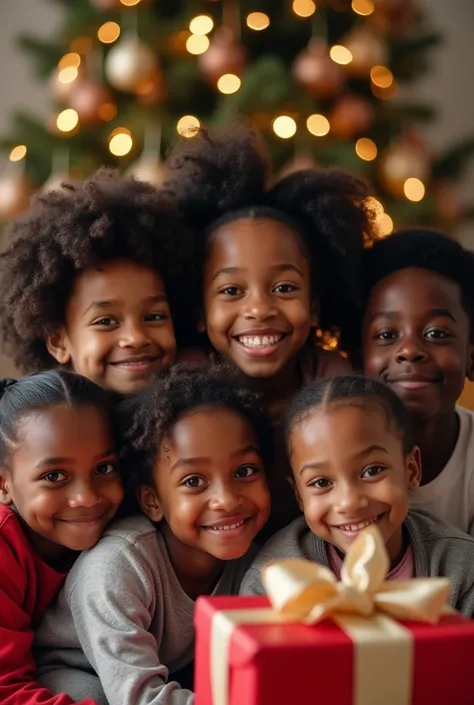 Image de remerciement pour des dons offerts aux enfants noirs pour la noël ces enfants ensemble disent merci nos tontons et tanties ecrit cela sir l’inage on ne voit pas le texte”merci pour tout”