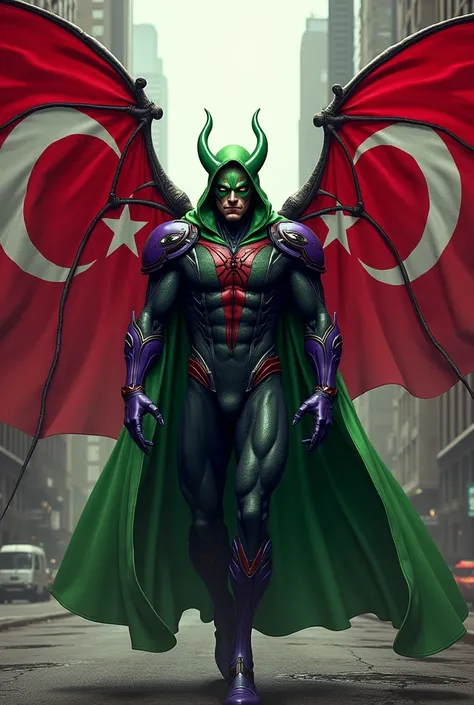 Combine marvel green goblin Turkish flag