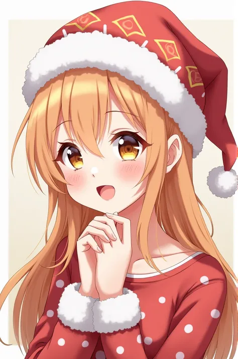  A girl from the anime Roshidere who is called Alya , Alya wearing a Christmas hat 