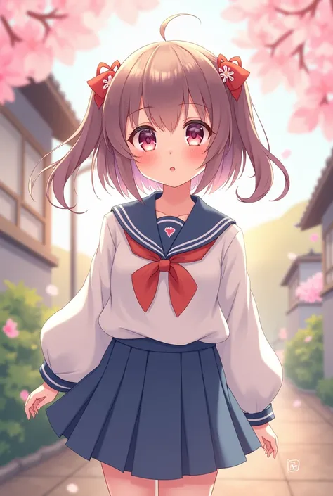 Anime little with Japanese uniform 