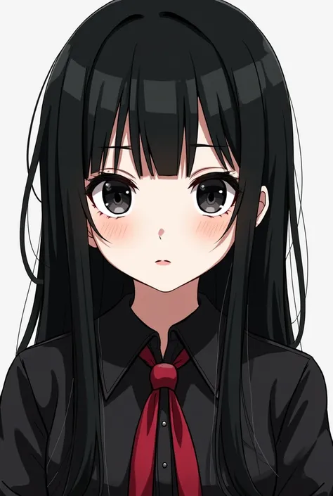 arafed girl with black hair and piercings posing for a picture, an anime drawing by Ayami Kojima, tumblr, gothic art, 1 7 - year - old anime goth girl, 1 7 - year - old goth girl, with long hair and piercing eyes, dark piercing eyes, black hime cut hair, a...