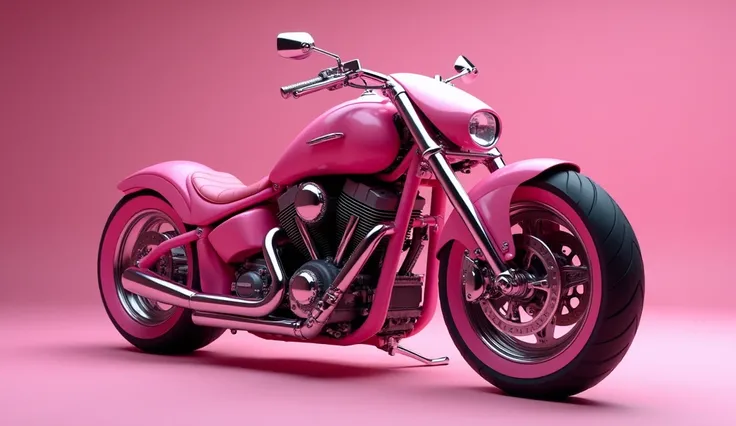 Naked motorcycle in pink colour