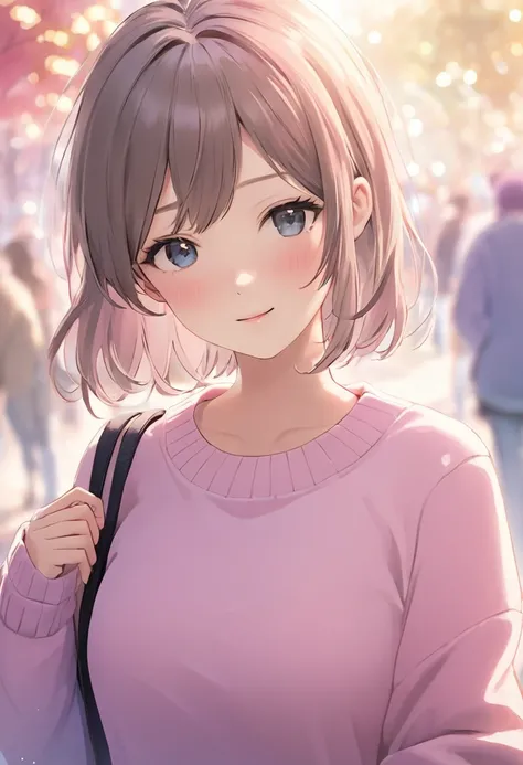  persona 

【 situations 】
A detailed and vibrant anime-style illustration of a young woman (Ai-chan) looking directly at the viewer with a warm, inviting smile. Her pose is confident yet approachable, standing in a soft, dreamy background with a flowing gr...