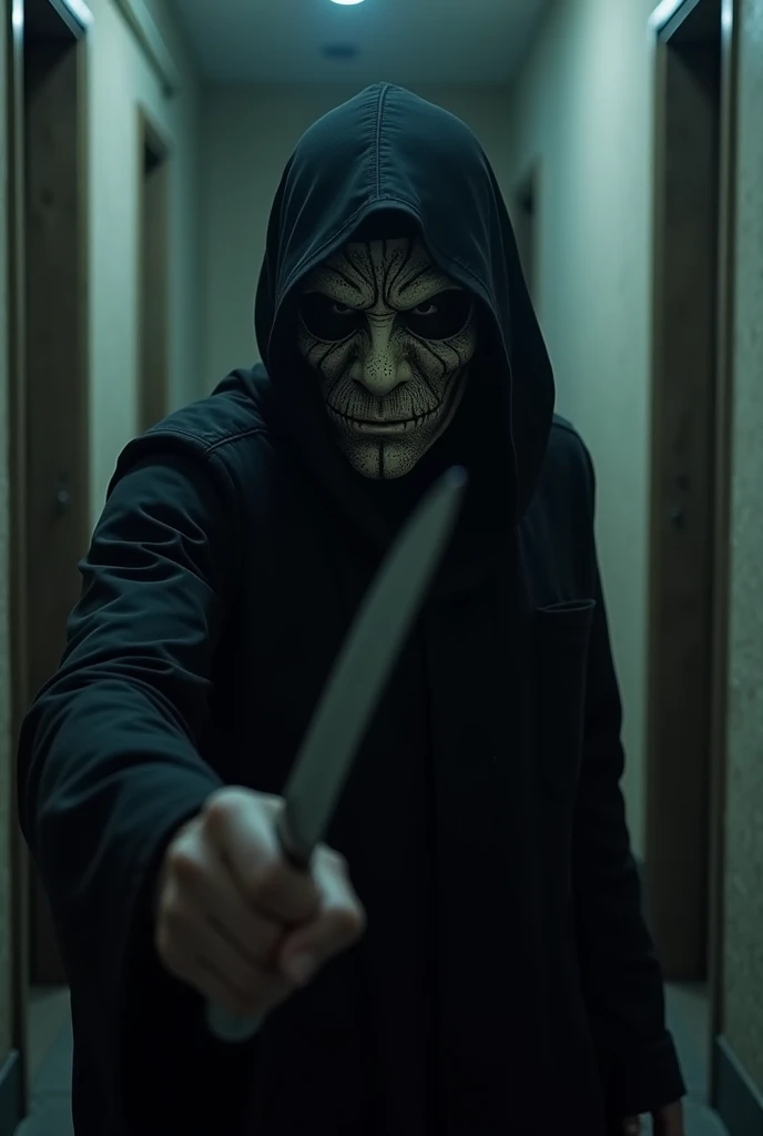  horror movie  "scream" theres a masked character and hes got a knife and hes Tajik 