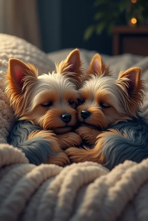 Yorkshire terriers sleep