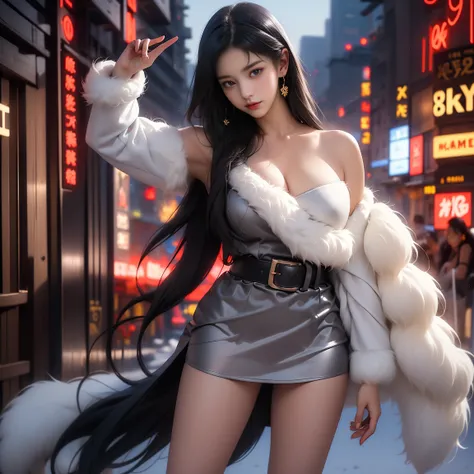 ((Girl standing on a New York street corner))、(( Illuminations)),( Highest品質))、(  excellent quality、8k、tmasterpiece:1.5))、 My genitals are clear :1.2、  Perfect Body Beauty :1。4) wet skin、smile、Film texture、 Photorealistic 、高image quality、1 person、single、 H...