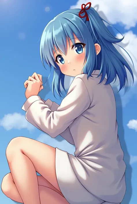 Anime girl blue hair blue eyes Being fucked