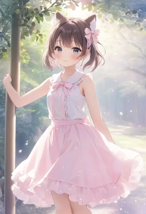 Ai-chan

【 situations 】
 location
The background is a dreamy space with a characteristic soft gradation 。
 background based on soft shades of pastel pink and blue 。
 Blur the background （Bokeh） movement from a viewpoint slightly above the front 。
 Creates ...