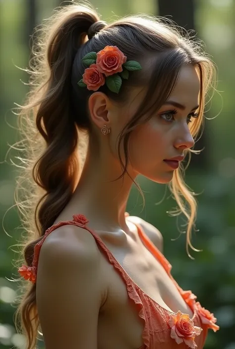 I want a beautiful girl with roses on her ears 、 She has sex in the woods I have a few hot full photos Her hairstyle is a ponytail