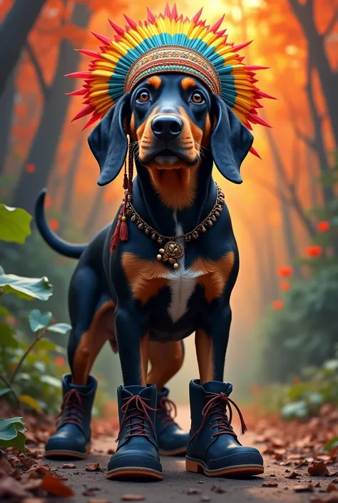 101 LOYAL DOG WEARING BLACK BUSHSHOES COLOURFUL KUILA