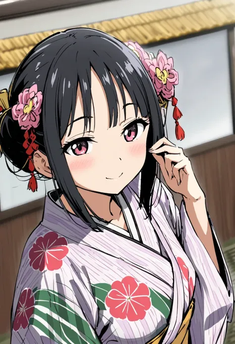 Japanese Yukata, black hair, long,Yamato Nadeshiko,