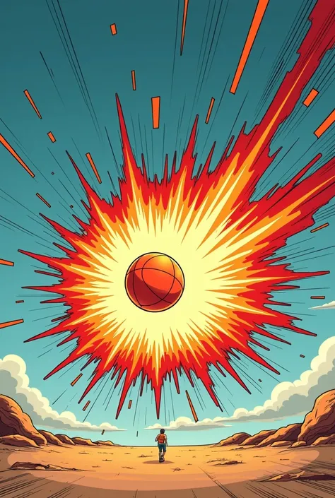 Force pushes a ball lying on the ground. make like in comics