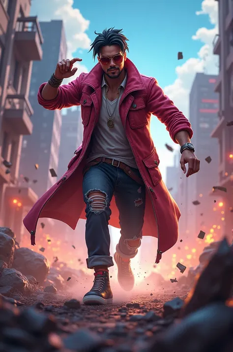 Free Fire Game DJ Alok Character on action