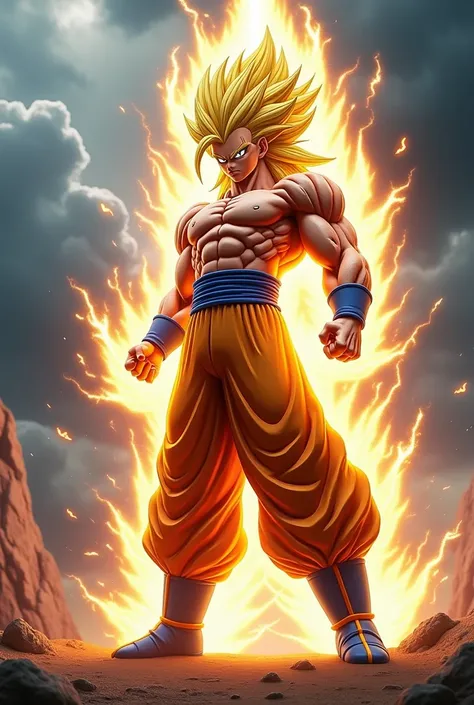 Super Vegeta Super Sayajin 3 with long blond hair