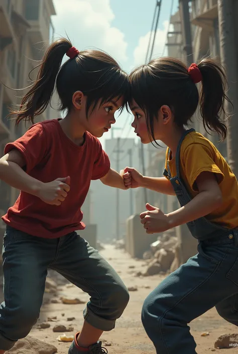 A boy fight with a girl