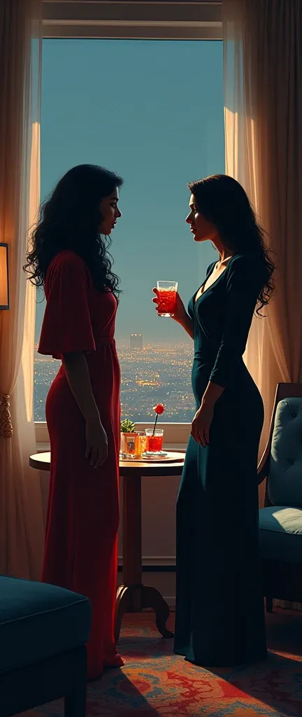 "After an unexpected delay, Meera and Rhea are forced to share a lavish hotel room. The atmosphere is icy as Meera stands near the window, staring out at the city lights. Rhea pours herself a drink from the minibar, her eyes watching Meeras every move.

Th...