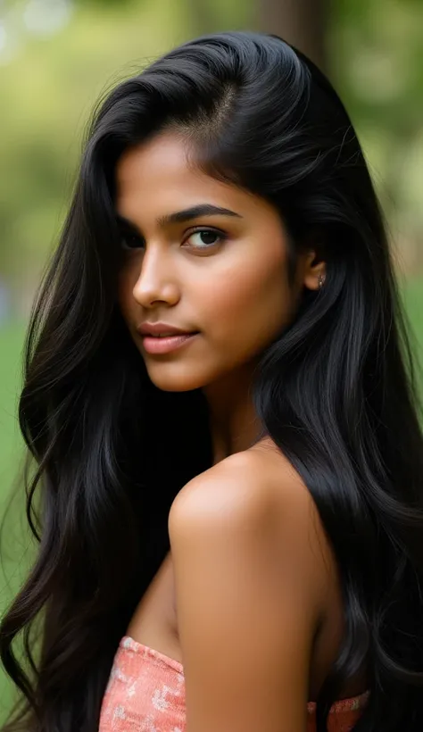 A Indian girl longhair loose longhair black hair thick longhair clear face fantastic view very thicklonghair loose longhair silky longhair backview straight longhair beautiful curves Flipped longhair 