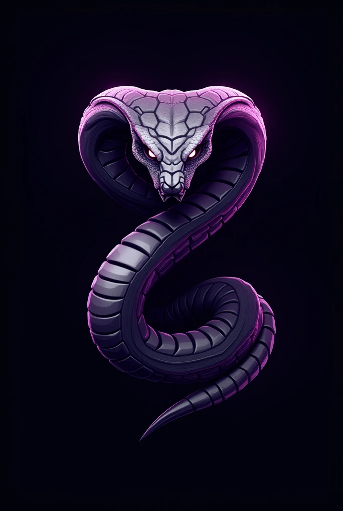 GFX Design mascot E sport game LOGO Cobra viper Snake purple , Black Background, High Quality ,HD