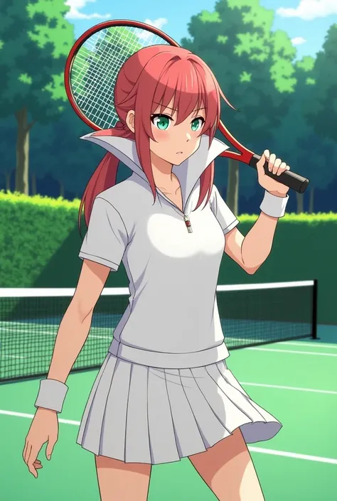 Fire Emblem Lucina wearing a Massive Popped Collar Polo while playing Tennis