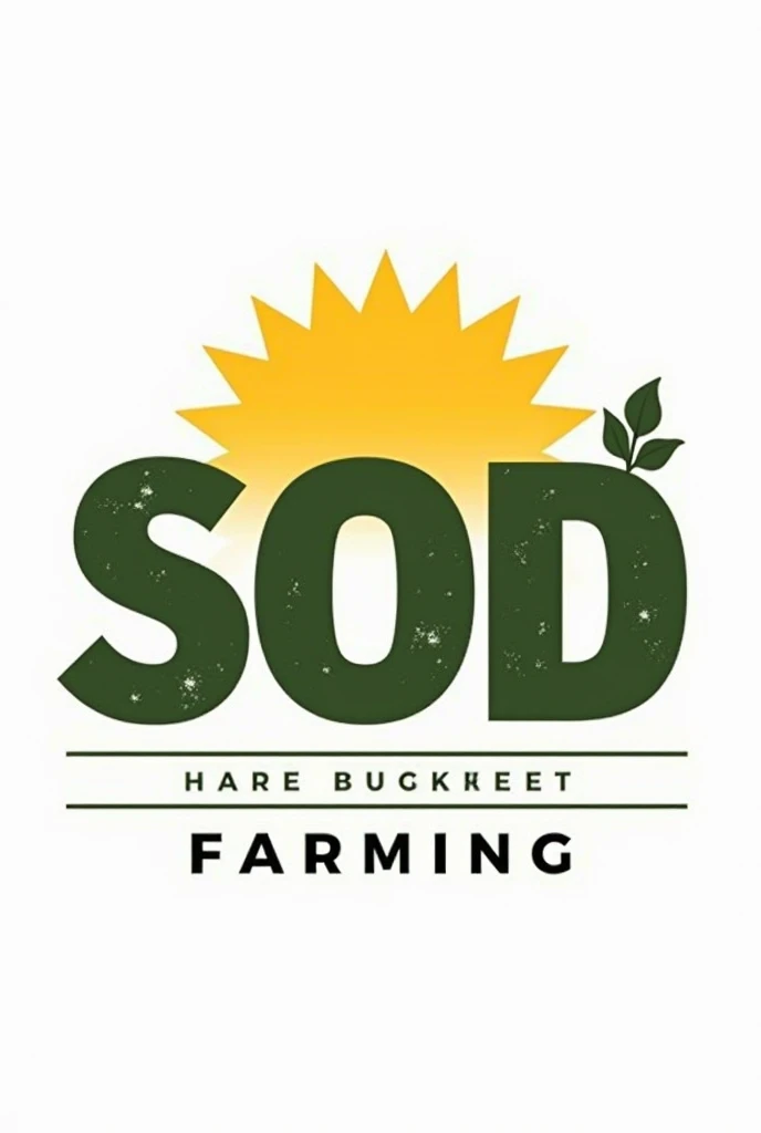 Create a Sunny Sod Farms text logo geneorate white background Black text 