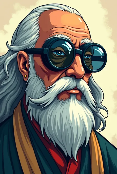 Rabindranath Tagore anime with goggles 