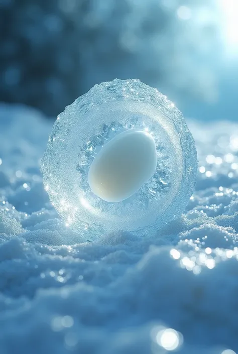 human egg during ivf being frozen in ice