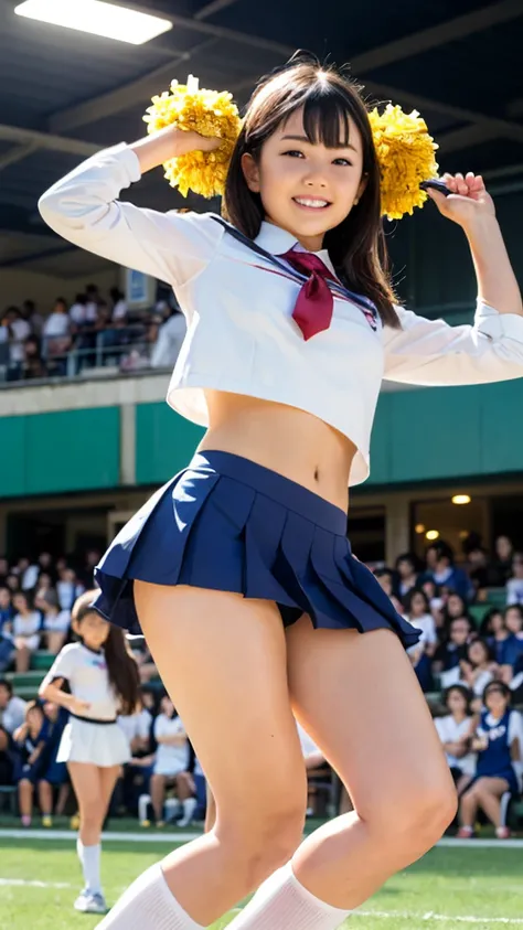 (8k, RAW Photos,Best Quality, High resolution:1.1), (Ultra-realistic:1.5),(Realistic, Realistic:1.5), (Japanese cute Girls:1.5),whole body、(Glowing Skin:1.3),(teen:1.5)(shy face:1.5),ponytail,(very cute:1.5)(cameltoe:1.5)masterpiece, highest quality,blush,...