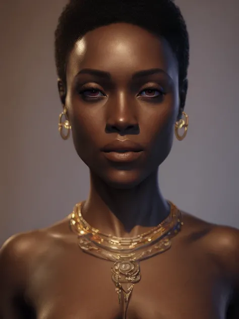 a female pervert with dark skin, cleavage, cinematic lighting, hyper detailed, intricate details, high quality, octane render, 8k, photorealistic, dramatic lighting, chiaroscuro, moody, mysterious, seductive, alluring, captivating