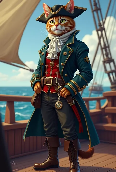 The cat pirate 　 has good posture
Dignity is good on a pirate ship