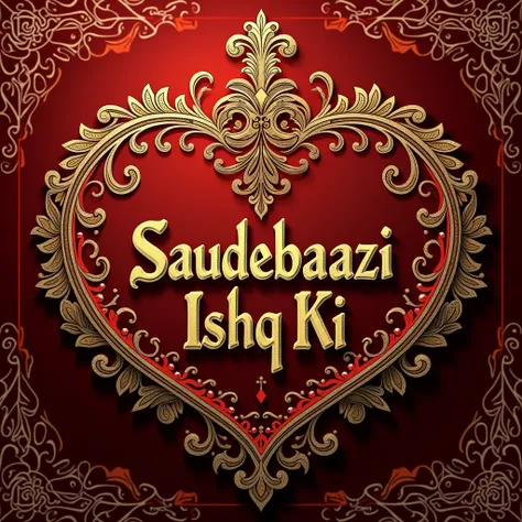 design a bold typography for the title "Saudebaazi Ishq Ki" add element of royal rajasthani element gathbandhan, gathbandhan, or alliance or coalition, is intended to symbolise the romantic connection that exists between two people