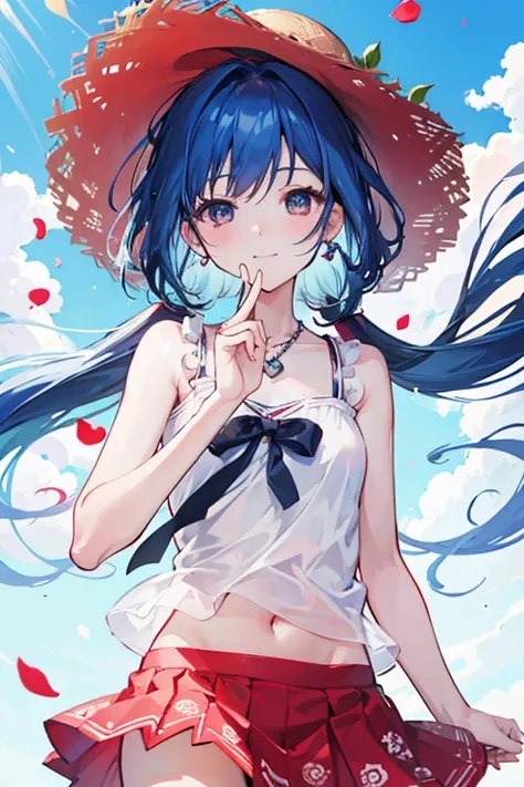 beautiful ,jitome, happy, shy, hopeful, intelligent, smiling, flushed face, standing, looking at viewer, long hair, ((((blue hair, black eyes, eyes open, short)))), kawaii, cute, cel anime, 2d anime, (masutepiece, Best Quality:1.2), 1girl in, solo, Cute,di...