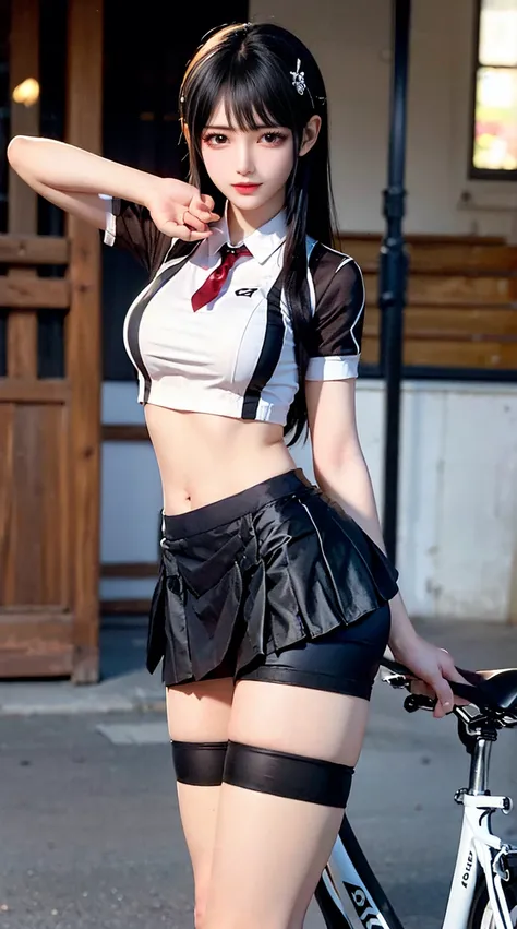 （Very delicate and beautiful：1.2）super model,,Big Breasts,Beautiful breasts,voluptuous, (((bike shorts:1.2))),,【1girl】,,Highest quality, High resolution, 8k,Kick in a hurry,(((miniskirt:1.4))).uniform