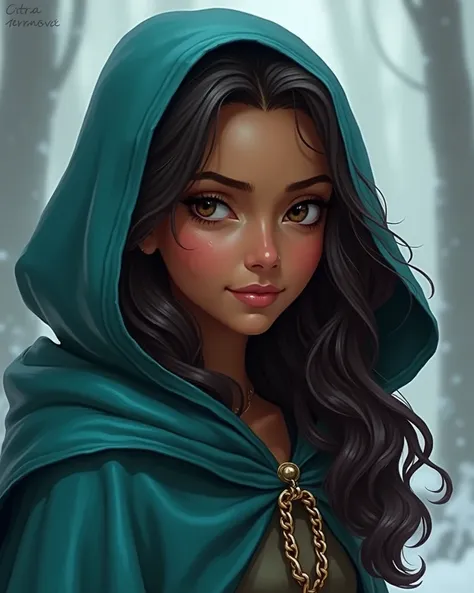 Citra Terranova is described as a young woman with a striking appearance, but the emphasis is more on his personality and development throughout the story. She has dark brown hair that falls in waves and dark eyes.. 
She wears a turquoise cloak and is very...