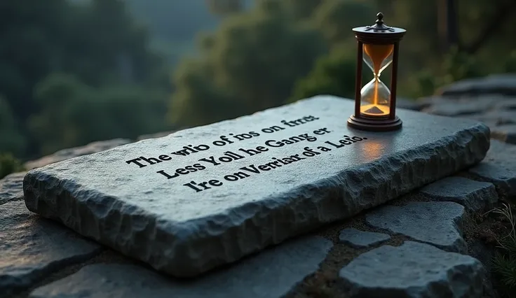 1.	" A verse from Hebrews 9 :27 engraved on stone ,  with an hourglass on the side."