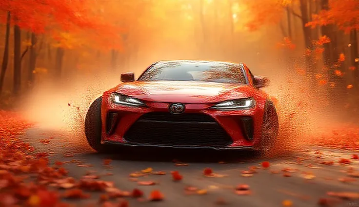 Toyota、Corolla Sport,Japanese version,Sink shooting,autumn leaves,drive