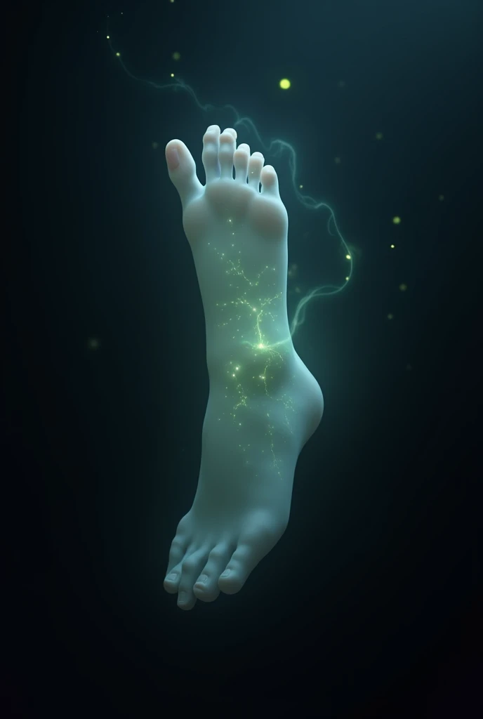 Image of a blinking foot in the dark