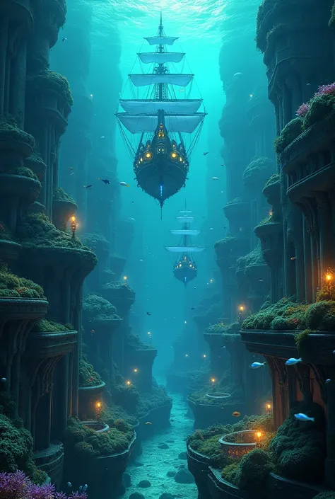 Ships with lights truths in cities under the sea 