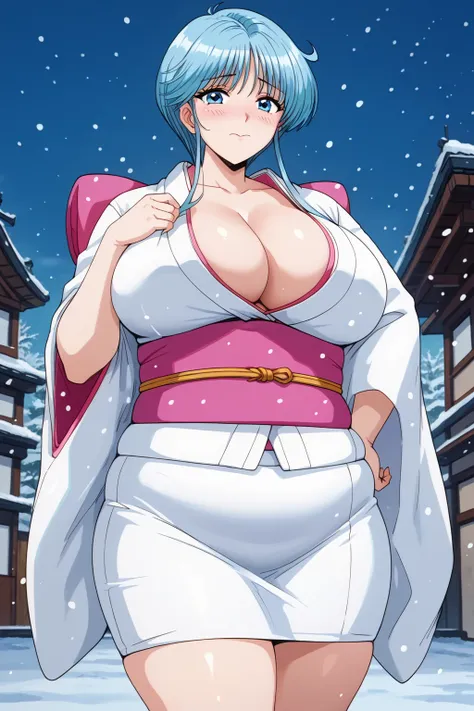   score_9,   score_8_up,   score_7_up,   score_6_up,   score_5_up,   score_4_up,     Masterpiece   ,   top quality ,  Very aesthetic,   absurd, Yukime,  short hair,  side lock,  blue hair,  blue eyes, Big Breasts, Japanese clothing,  White Kimono,  kimono ...