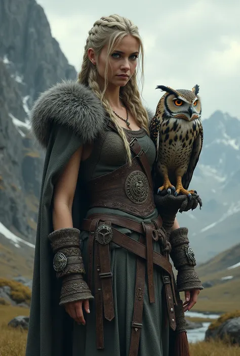 Viking girl with owl