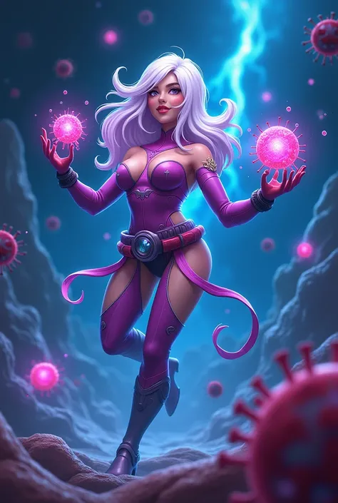 As chaos spreads, Cytoplasma steps up. This gelatinous hero moves with unmatched flexibility, creating pathways for vesicles and helping the cell regain control. She also uses her powers to trap viral particles in temporary “quarantine zones” until the Lys...