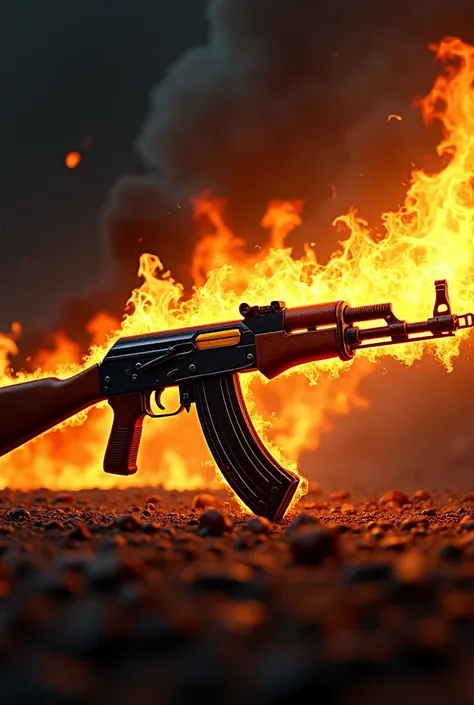 Ak47 with fire