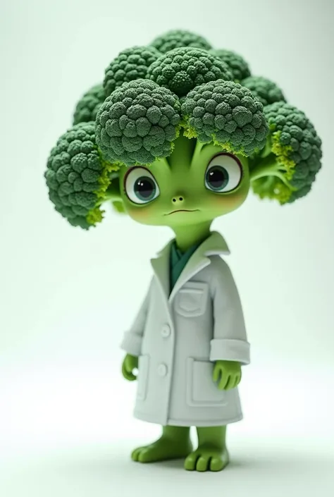 Broccoli with a scientists coat 