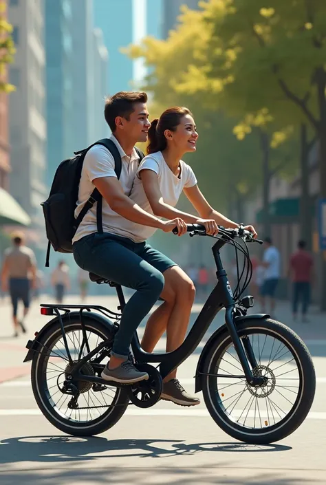 Realism HD, couple cycling folding bike