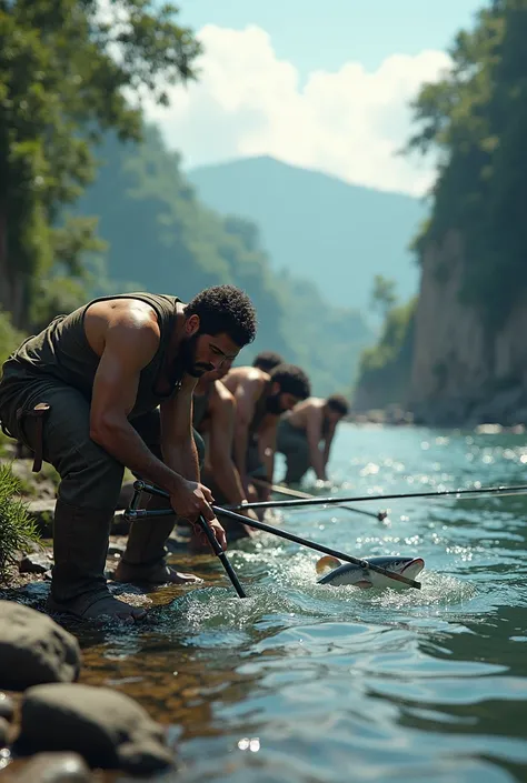 Men looking for fish