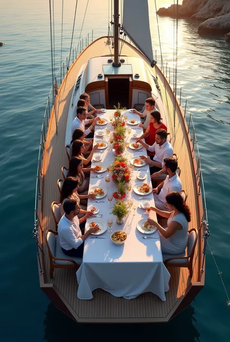 Dinner party sailboat