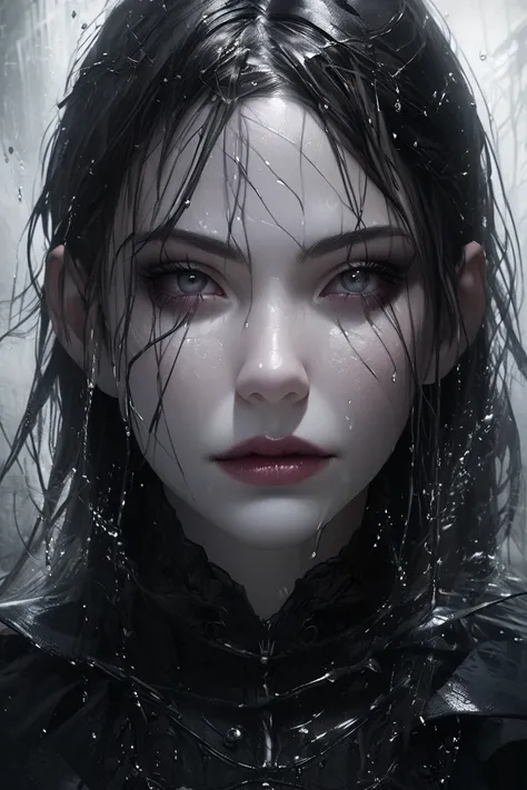  realistic gothic digital art portrait with water