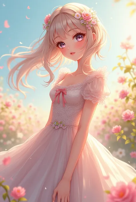 A anime girl in a dress