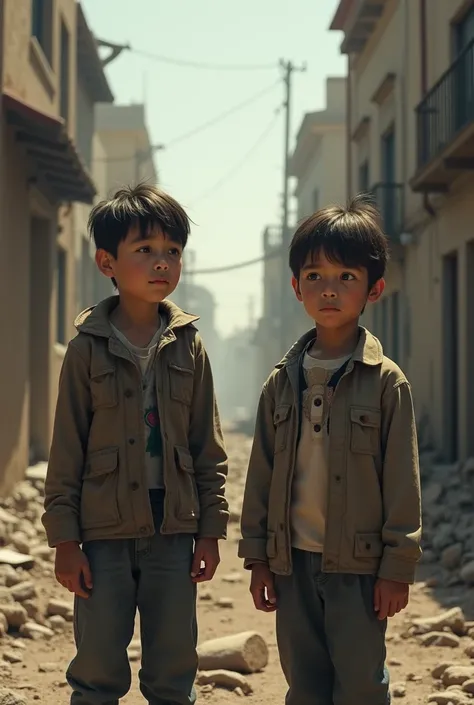 two eleven-year-old brothers in a town at war, Spanish