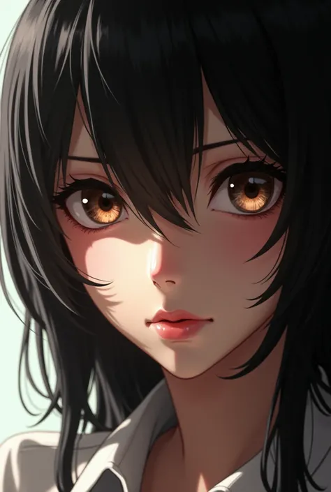 (photorealism:1.2), beautiful woman, face like mikasa ackerman,